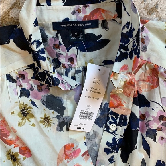 French Connection Cream Vole Blouse - Sz XS - Picture 9 of 9
